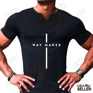WAYMAKER Cross Men Women Unisex Black T-Shirt Stretch Fabric